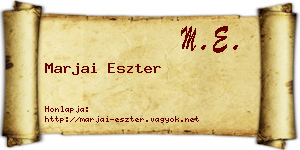 Marjai Eszter névjegykártya